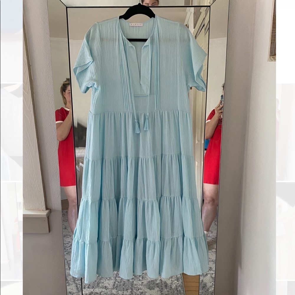 Karlie Baby Blue Midi Dress